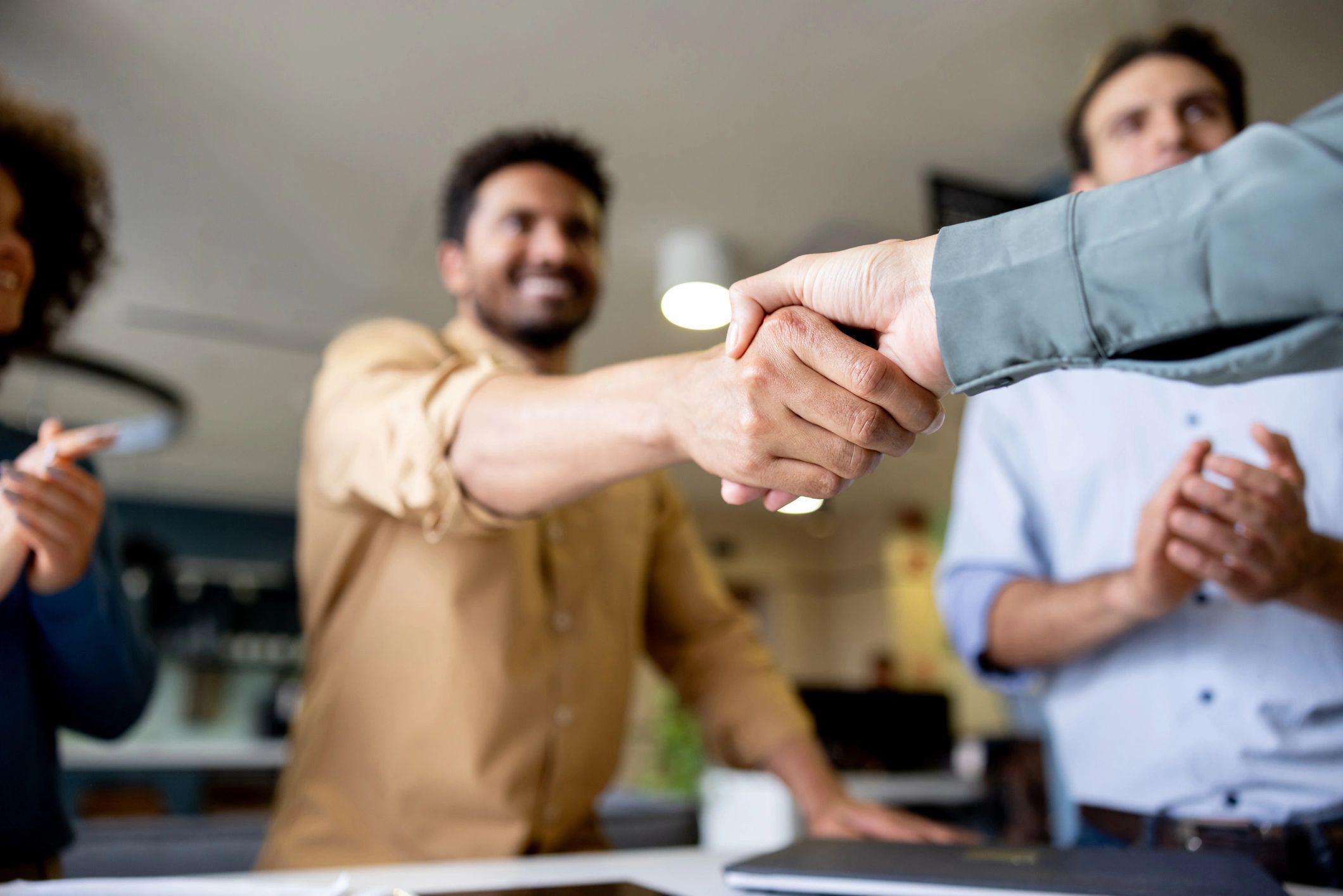 real estate closing handshake office